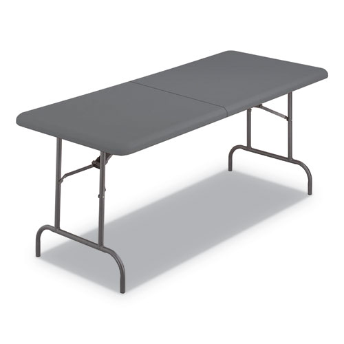 IndestrucTable Classic Bi-Folding Table, Rectangular, 30" x 72" x 29", Charcoal
