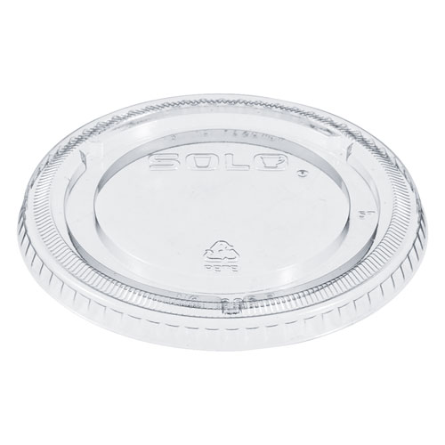 Image of PETE Plastic Flat Cold Cup Lids, Fits 12 oz to 24 oz Cups, Clear, 1,000/Carton