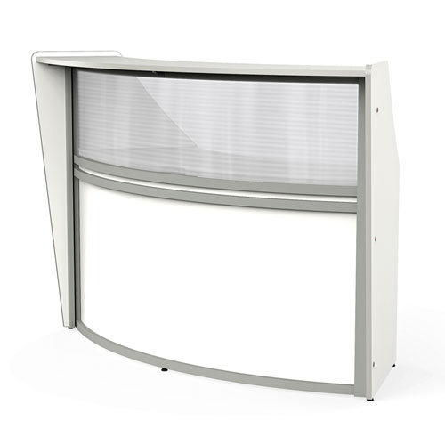 Reception Desk with Polycarbonate, 72 x 32 x 46, White, Ships in 1-3 Business Days