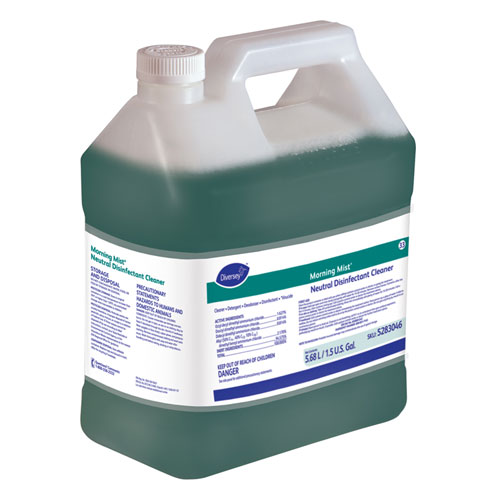 Diversey™ Morning Mist Neutral Disinfectant Cleaner, Fresh Scent, 1.5 gal Bottle, 2/Carton