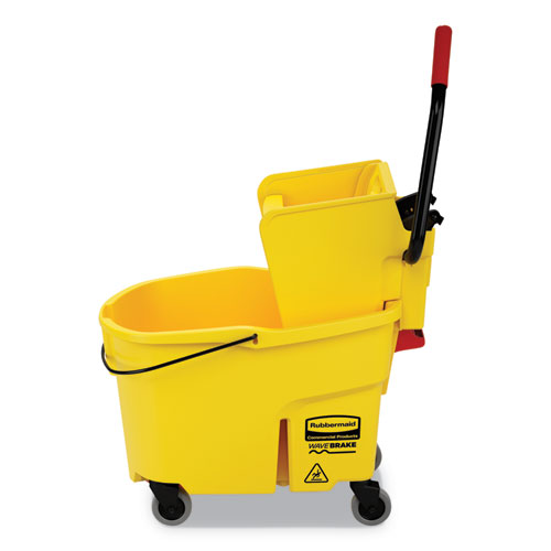 Image of Rubbermaid® Commercial Wavebrake 2.0 Bucket/Wringer Combos, Side-Press, 44 Qt, Plastic, Yellow