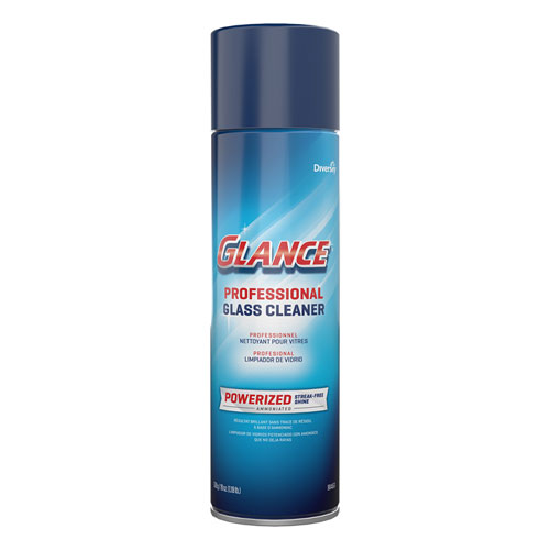 Diversey™ Glance Powerized Glass and Surface Cleaner, Ammonia Scent, 19 oz Aerosol Spray, 12/Carton