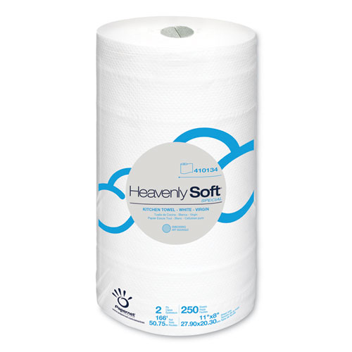 Papernet® Heavenly Soft Kitchen Paper Towel, Special, 2-Ply, 11" x 167 ft, White, 12 Rolls/Carton