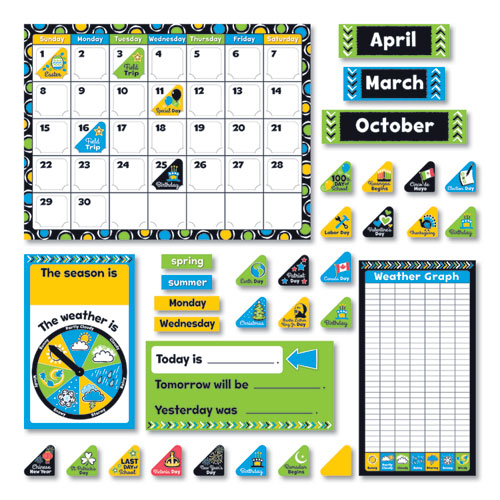 TREND® Bold Strokes Calendar Bulletin Board Set, Assorted, 18 1/4" x 31"