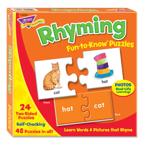 Trend® Fun To Know Puzzles, Ages 3 And Up, (24) 2-Sided Puzzles