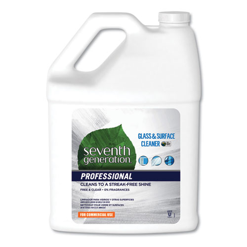 Seventh Generation® Professional Glass and Surface Cleaner, Free and Clear, 1 gal Bottle, 2/Carton