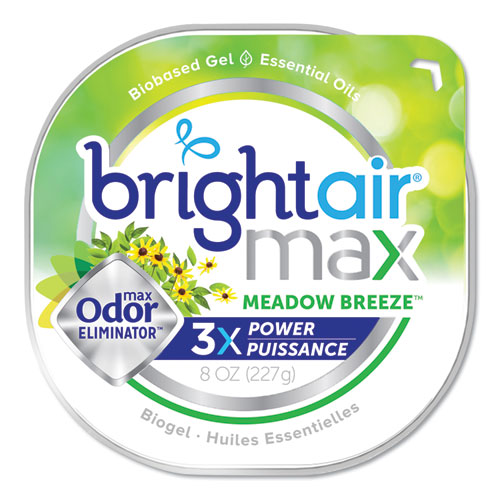 Image of Max Odor Eliminator Air Freshener, Meadow Breeze, 8 oz Jar, 6/Carton
