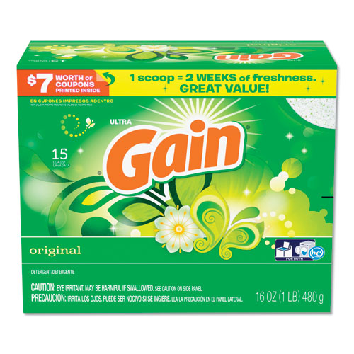 Gain® Powder Laundry Detergent, Original Scent, 1.8 oz Box, 156 Boxes/Carton