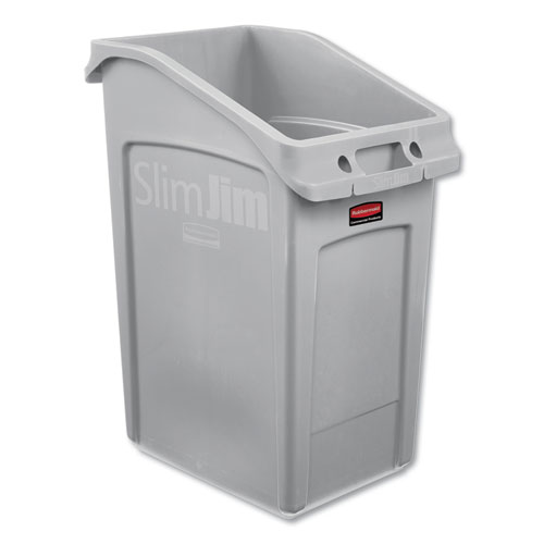 Rubbermaid® Commercial Slim Jim Under-Counter Container, 23 gal, Polyethylene, Gray