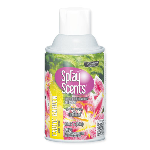 Image of Champion Sprayon SPRAYScents Metered Air Freshener Refill, Exotic Garden Scent, 7 oz Aerosol Spray, 12/Carton