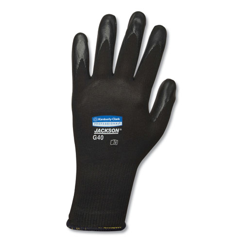 G40 Polyurethane Coated Gloves, 220 mm Length, Small, Black, 60 Pairs