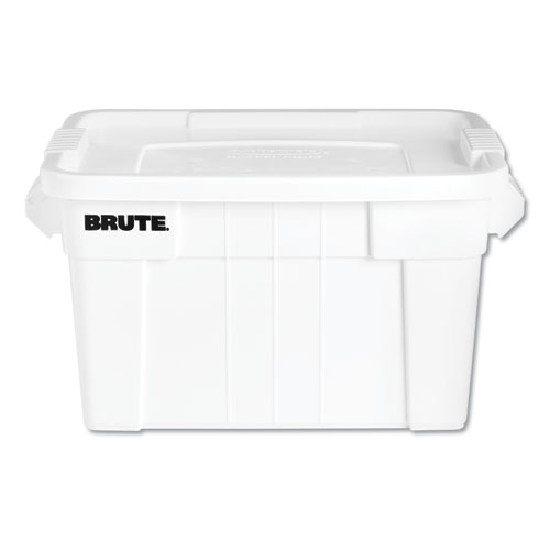 BRUTE TOTE WITH LID, 20 GAL, 27.9" X 17.4" X 15.1", WHITE