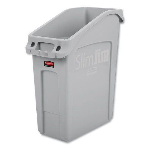 Rubbermaid® Commercial Slim Jim Under-Counter Container, 13 gal, Polyethylene, Gray