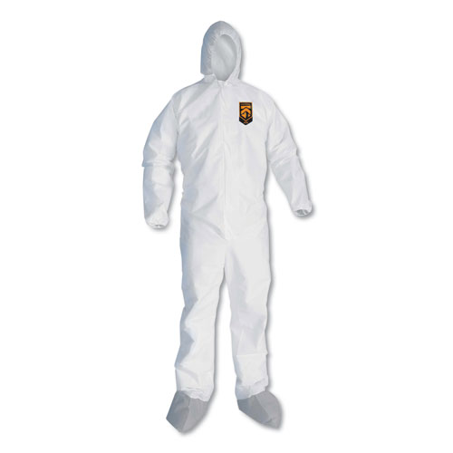 A45 Liquid and Particle Protection Surface Prep/Paint Coveralls, Large, White, 25/Carton