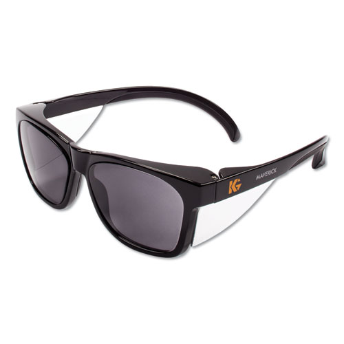 KleenGuard™ Maverick Safety Glasses, Black, Polycarbonate Frame, Smoke Lens, 12/Box