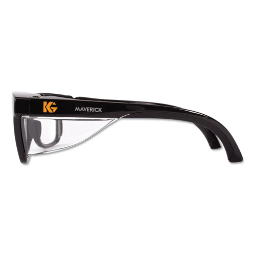 Image of Kleenguard™ Maverick Safety Glasses, Black, Polycarbonate Frame, Clear Lens, 12/Box