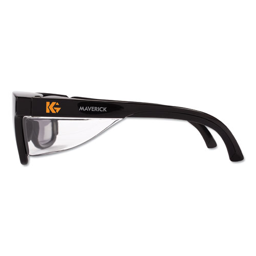 Maverick Safety Glasses, Black, Polycarbonate Frame, Smoke Lens