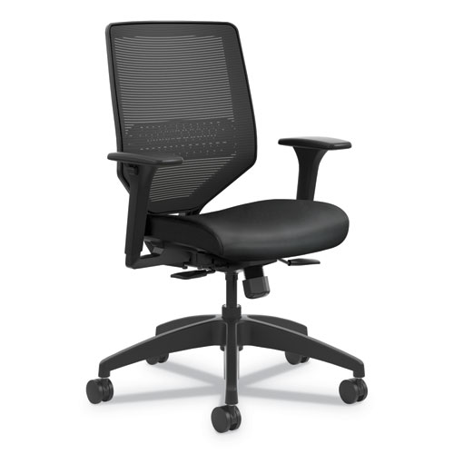 HON® Solve Series Mesh Back Task Chair, Supports Up to 300 lb, 16" to 22" Seat Height, Ink Seat, Black Back/Base