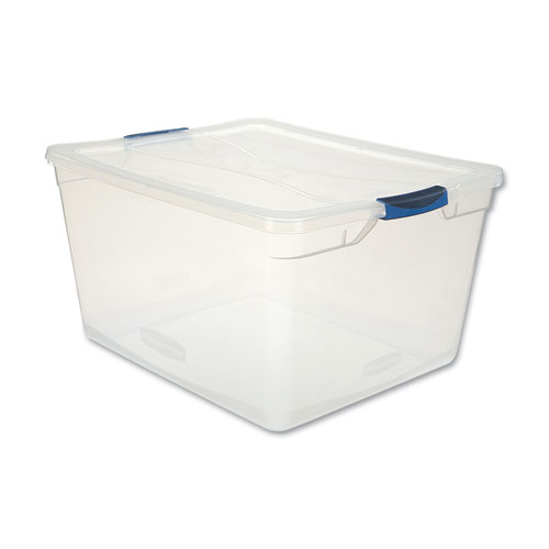 Clever Store Basic Latch-Lid Container, 71 qt, 18.63" x 23.5" x 12.25", Clear