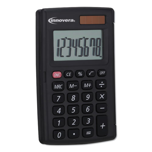 15921 Pocket Calculator with Hard Shell Flip Cover, 8-Digit LCD