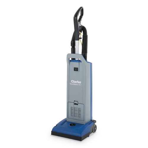Clarke® CarpetMaster 12" Single-Motor Upright Vacuum, 11.5" Cleaning Path, Gray/Blue