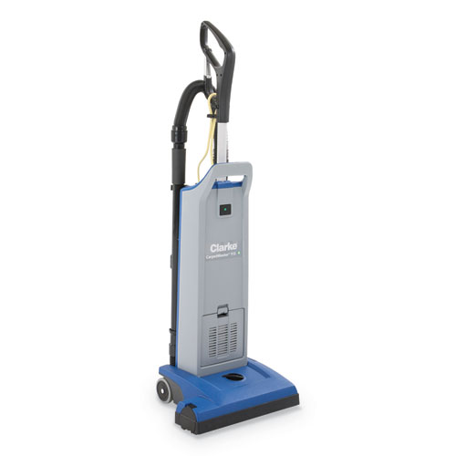CarpetMaster 15" Single-Motor Upright Vacuum, 14.5" Cleaning Path, Gray/Blue