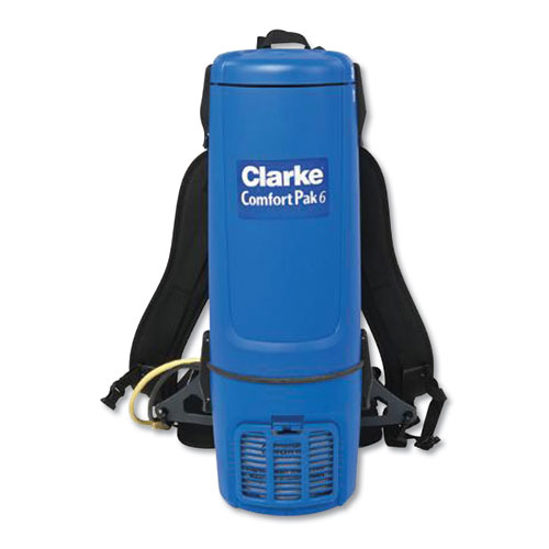 Comfort Pak Backpack Vacuum, 6 qt Tank Capacity, Blue