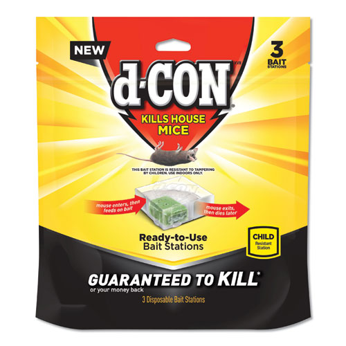 d-CON® Disposable Bait Station, 3 x 3 x 1.25, 6/Carton