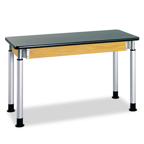 Adjustable-Height Table, Rectangular, 72w X 24d X 42h, Black