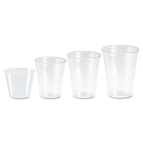 Dixie® Clear Plastic PETE Cups, 10 oz, WiseSize, 25/Pack, 20 Packs/Carton