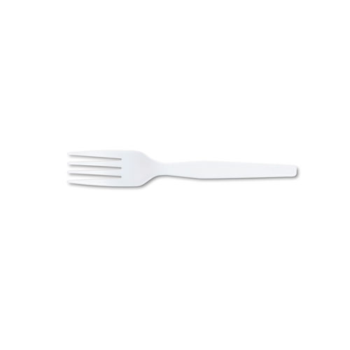 Plastic Cutlery, Heavy Mediumweight Fork, 100-Pieces/Box | by Plexsupply