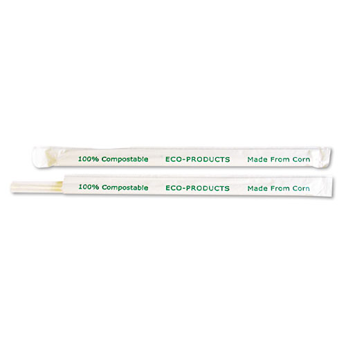 Eco-Products® PLA Straws, 7.75", 400/Pack, 24 Packs/Carton