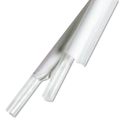 Image of Clear Wrapped Straw, 7.75", PLA, 400/Pack, 24 Packs/Carton
