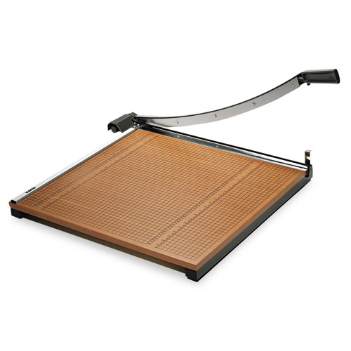 Square Commercial Grade Wood Base Guillotine Trimmer, 20 Sheets, 24" x 24" | by Plexsupply