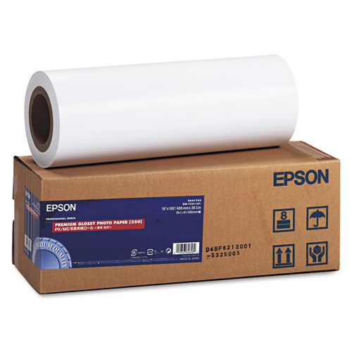 Premium Glossy Photo Paper Roll, 3" Core, 10 mil, 16" x 100 ft, Glossy White