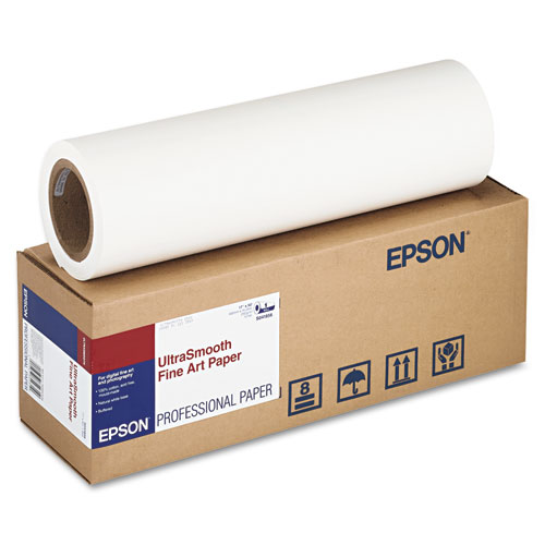 Epson® Ultrasmooth Fine Art Paper Rolls, 15 Mil, 17" X 50 Ft, Matte White