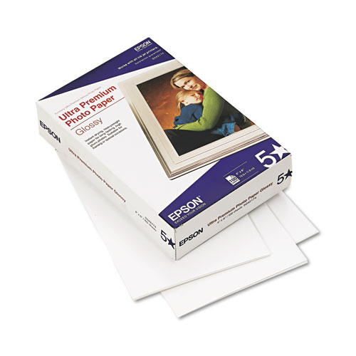 Epson® Ultra Premium Gloss Photo Paper, 11.8 mil, 8.5 x 11, Bright White, 50/Pack