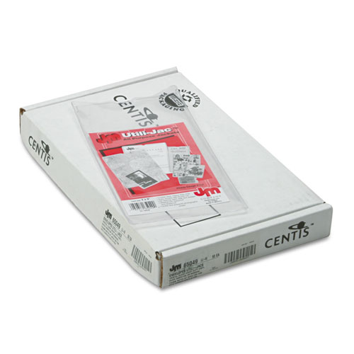 Utili-Jac Heavy-Duty Clear Plastic Envelopes, 4 x 9, 50/Box