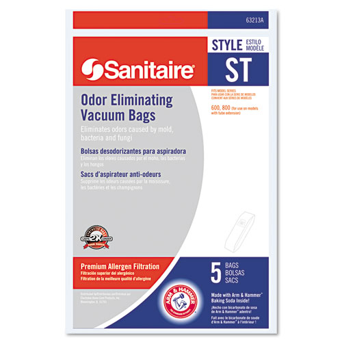 Style ST Disposable Vacuum Bags for SC600 and SC800 Series, 5/Pack, 10 Packs/Carton