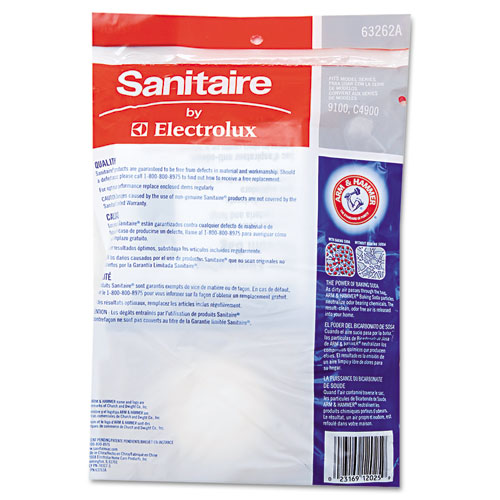 Image of Sanitaire® Sd Premium Allergen Vacuum Bags For Sc9100 Series, 5/Pack, 10 Packs/Carton