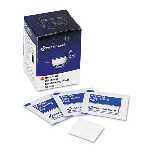 First Aid Only™ SmartCompliance Alcohol Cleansing Pads, 20/Box