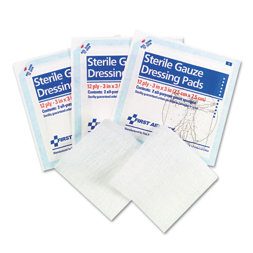 Image of First Aid Only™ Smartcompliance Gauze Pads, Sterile, 12-Ply, 3 X 3, 5 Dual-Pads/Pack