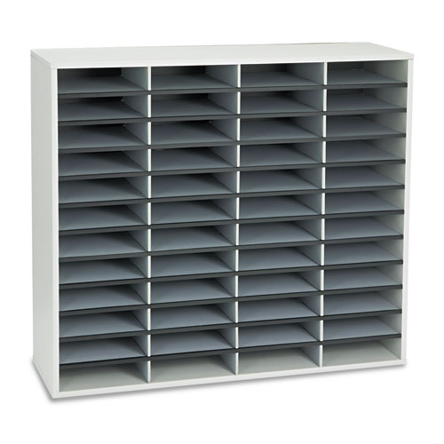 Literature Organizer, 48 Letter Sections, 38 1/4 X 11 7/8 X 34 11/16, Dove Gray