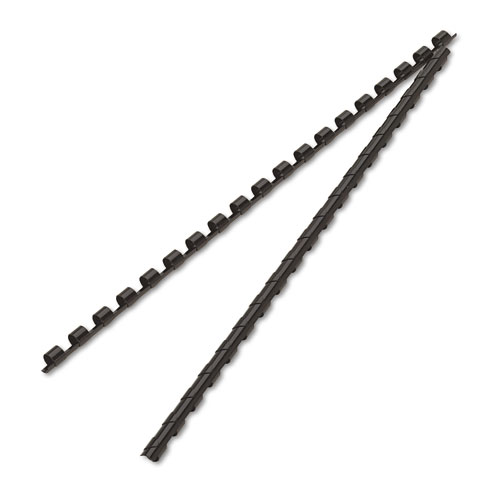 Image of Plastic Comb Bindings, 1/4" Diameter, 20 Sheet Capacity, Black, 25/Pack