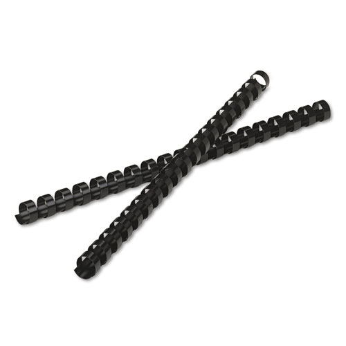Image of Plastic Comb Bindings, 1/2" Diameter, 90 Sheet Capacity, Black, 25/Pack