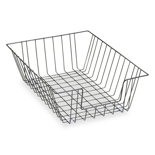 Image of Wire Desk Tray Organizer, 1 Section, Legal Size Files, 12" x 16.5" x 5", Black