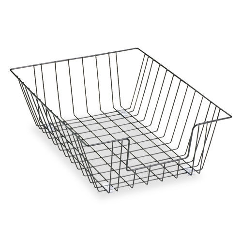 Wire Desk Tray Organizer, 1 Section, Legal Size Files, 12" x 16.5" x 5", Black