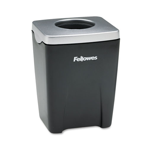 Fellowes® Office Suites Paper Clip Cup, Plastic, 2.44 X 2.19 X 3.25, Black/Silver