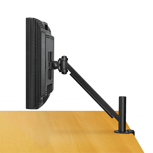 Desk-Mount Arm for Flat Panel Monitor, 4.75w x 14.5d x 24h, Black | by Plexsupply
