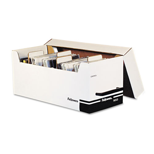Corrugated Media File, Holds 35 Standard Cases, White/Black